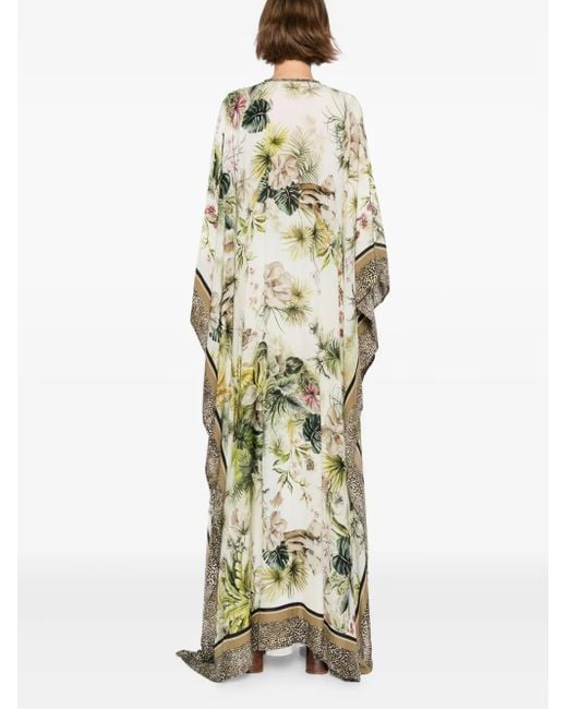 Elie Saab サバンナプリント シフォン カフタン Metallic