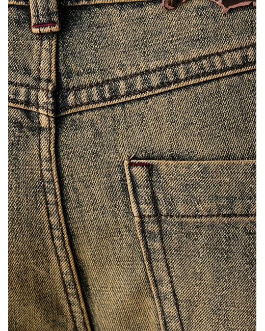 Miss Sixty Brown Logo Patch Wide-Leg Jeans