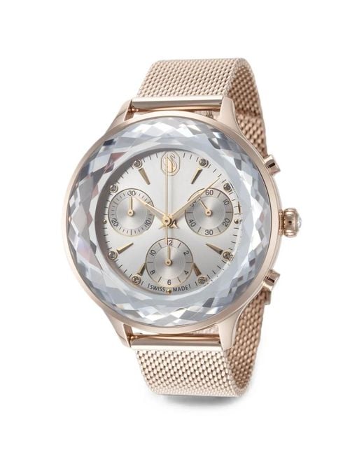 Swarovski Gray Nova Faceted-Crystal 37Mm Watch