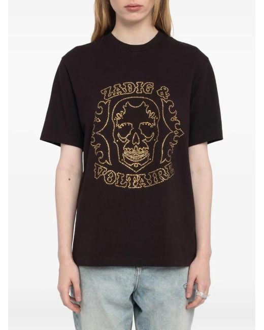 Zadig & Voltaire Black Graphic-Print T-Shirt