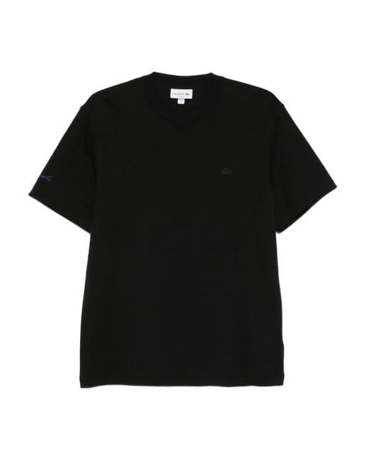 Lacoste T-Shirt Mit Logo-Stickerei in Black für Herren