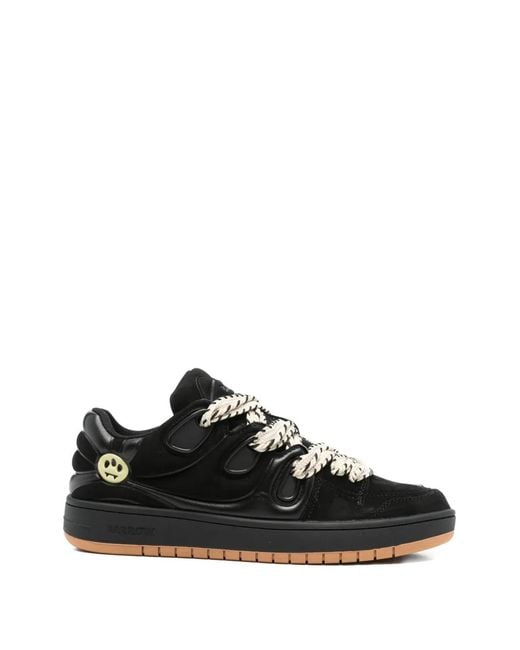 Barrow Black Skate Logo-Embellishment Sneakers