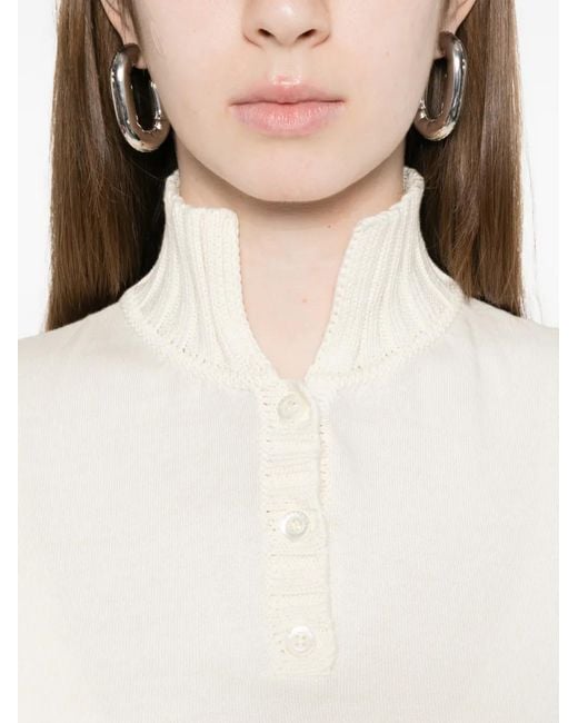 Moschino White Button Detail Knit Top