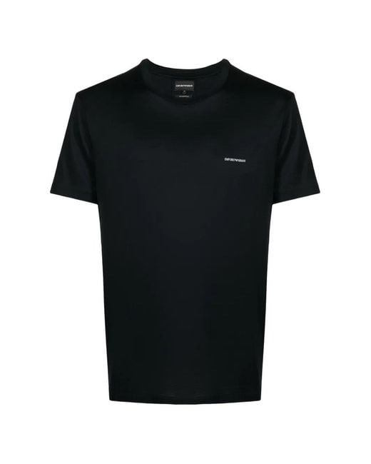 Emporio Armani Black Logo-Print Short-Sleeve T-Shirt for men