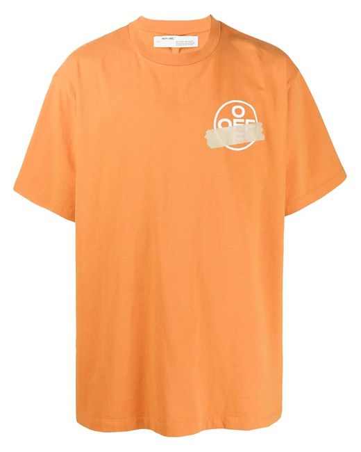 Off-White c/o Virgil Abloh Orange Tape Arrows Print T-Shirt for men