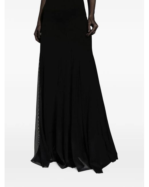 Dolce & Gabbana Black Semi-Sheer Open-Back Nightdress