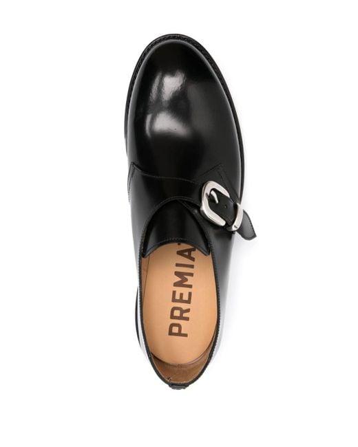 Premiata Black Leather Monk Shoes for men