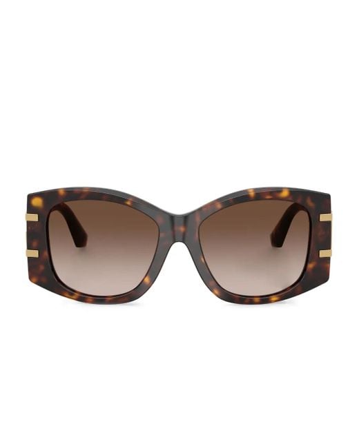 Dolce & Gabbana Brown Geometric-Frame Sunglasses