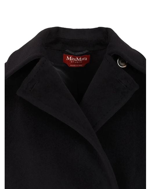Max Mara Black Ariano Double-Breasted Coat