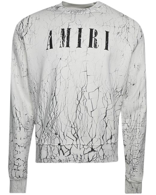 Amiri Cracked Logo-print Sweatshirt in Grey for Men | Lyst UK