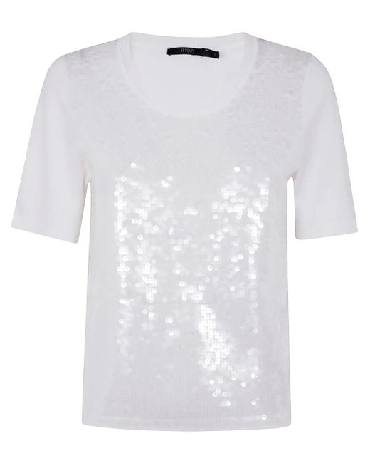 Seventy スパンコール Tシャツ White