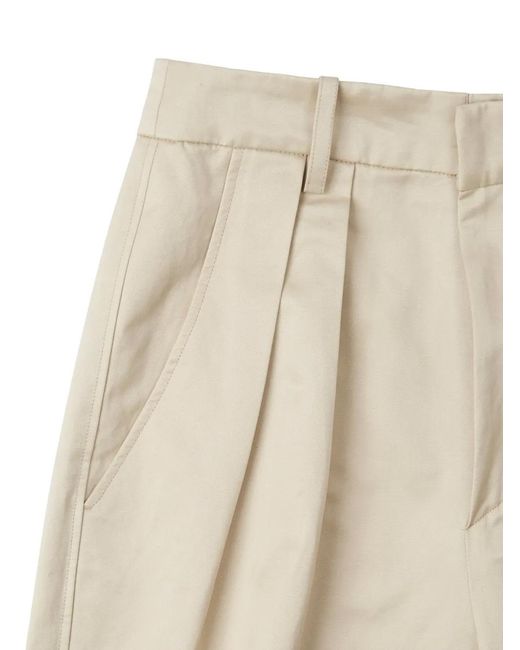 Fortela White Janet Pleat High-Waist Trousers