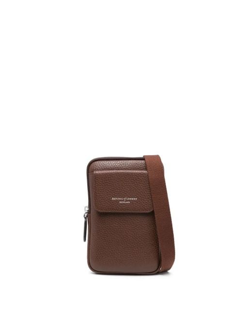 Reporter Leather Crossbody Phone Bag di Aspinal in Brown da Uomo