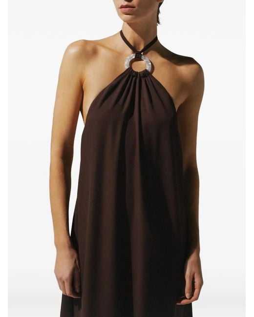 Baobab Purple Flora Halterneck Maxi Dress