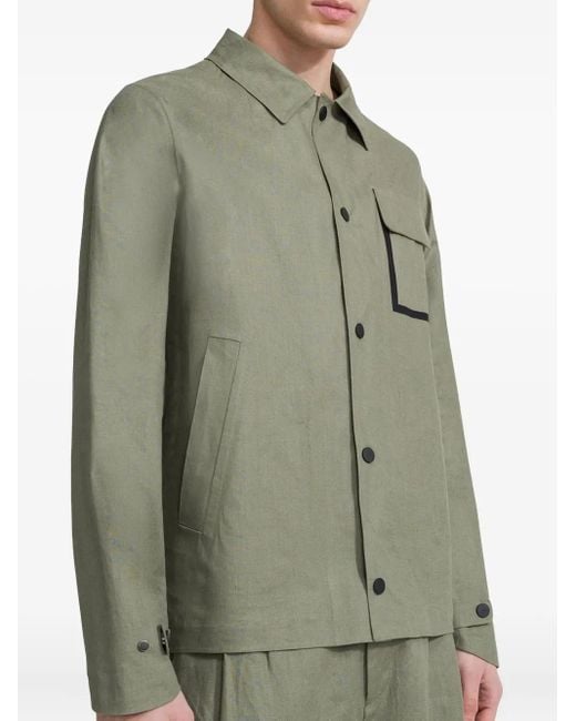 Rrd Green Patch-Pocket Button-Front Jacket for men