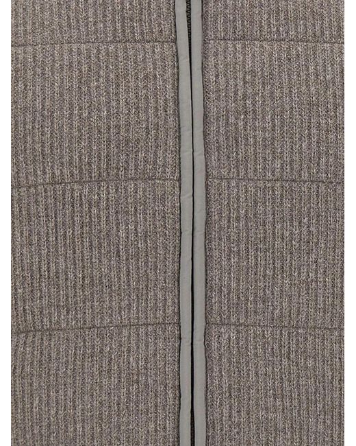 Gran Sasso Gray Quilted Hooded Gilet for men