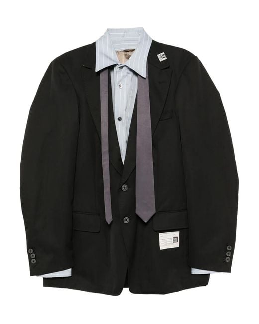 Maison Mihara Yasuhiro Black Mix-Layered Jacket for men
