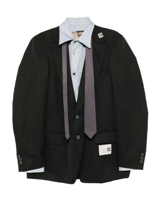 Maison Mihara Yasuhiro Black Mix-Layered Jacket for men
