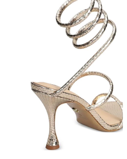 Lola Cruz Metallic Greta 95 Spiral Ankle Sandals