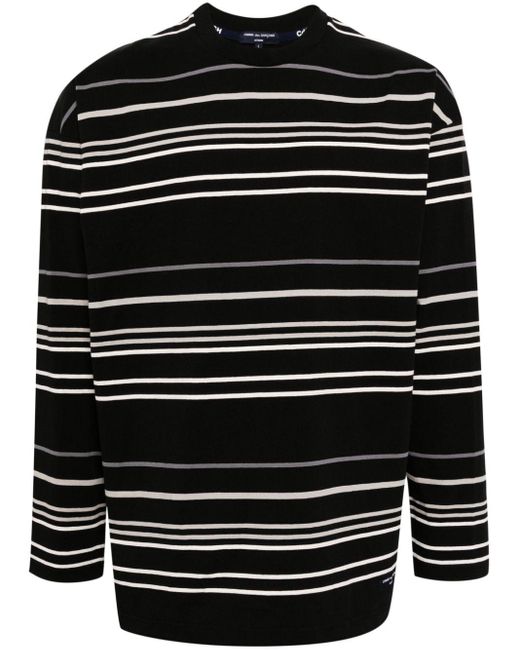 Comme des Garçons Black Stripe-print Fine-knit Sweater for men