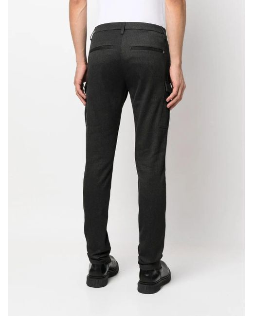 Dondup Black Mid-Rise Straight-Leg Trousers for men