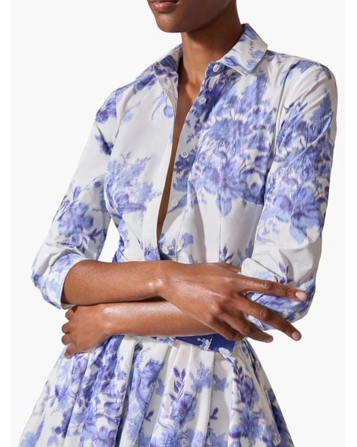 Carolina Herrera Chiné フローラル スカート Blue