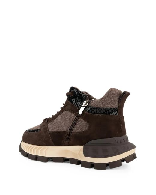 Linda Baumann Brown Panelled Sneakers