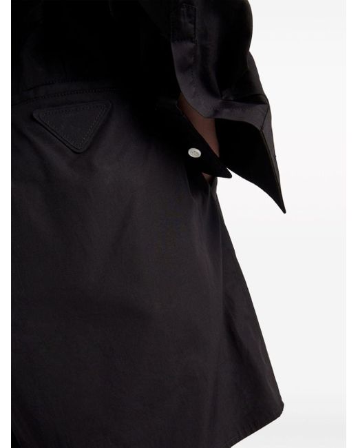 Short en coton à taille haute Prada pour homme en coloris Black