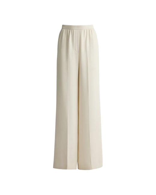 St. John White Wide-Leg Crepe Trousers
