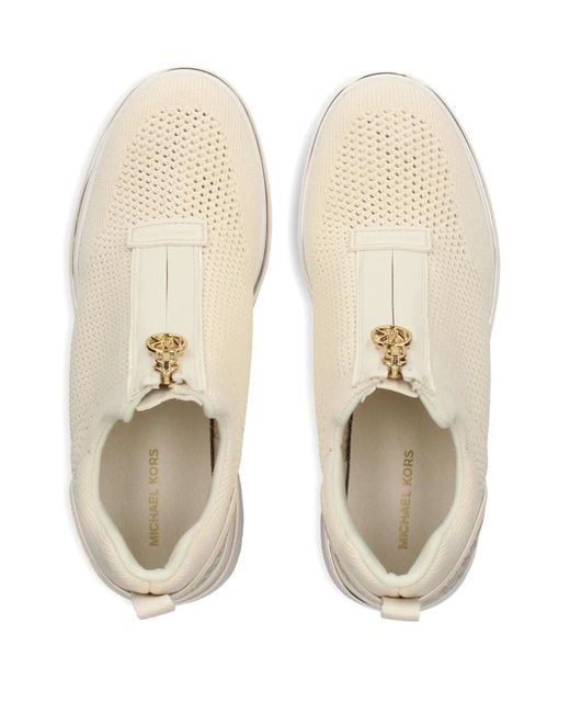 MICHAEL Michael Kors White Willis Zip-Up Logo Sneakers