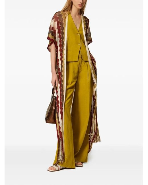 Twinset Metallic Zigzag-Pattern Kimono