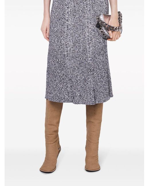 Stella McCartney Gray Mouline Mélange Ribbed-knit Skirt