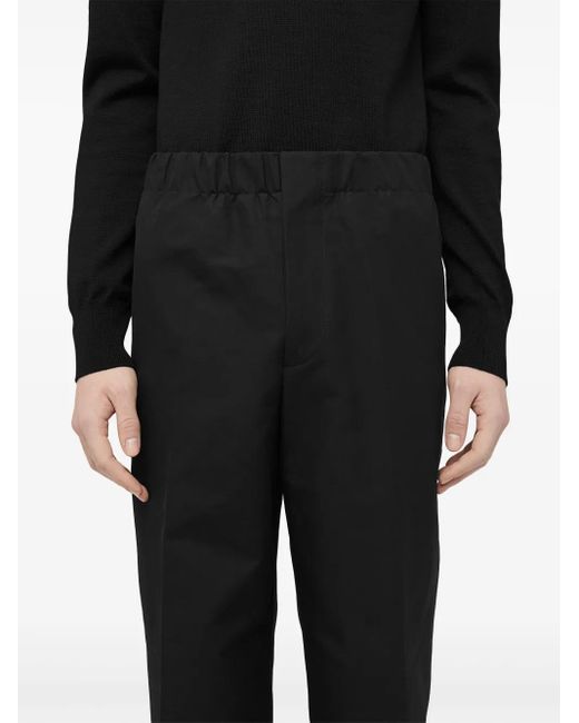 Jil Sander Katoenen Broek Met Elastische Tailleband in het Black voor heren