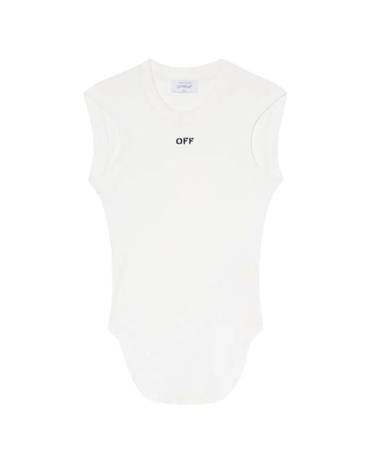 Off-White c/o Virgil Abloh White Ribbed Tank Top