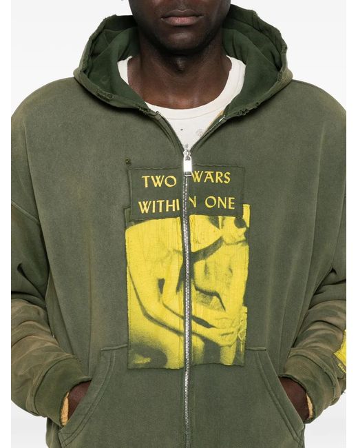 Enfants Riches Deprimes Green Graphic Zip-Up Hoodie for men