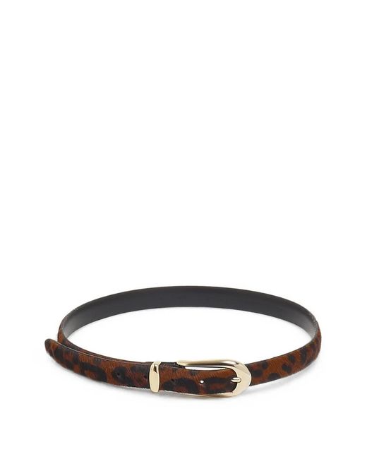 Orciani White Leopard-Print Calf Hair Belt