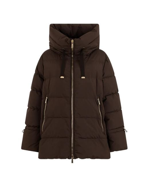 Moorer Brown Gadia-Stp Quilted Hooded Jacket