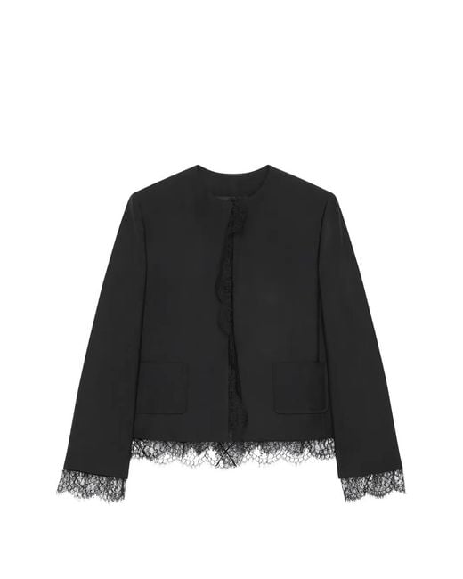 Givenchy Black Lace-Trim Jacket