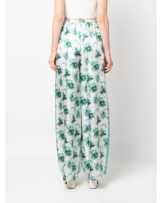 Max Mara Blue Hose Mit Grafischem Print