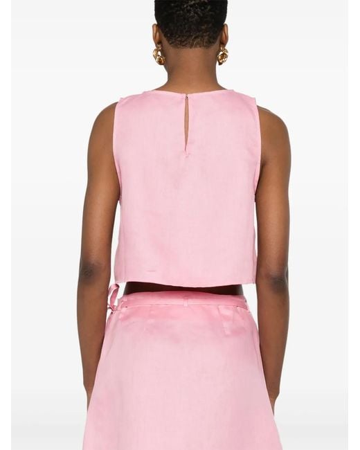 Asceno Kobe Cropped Top in het Pink