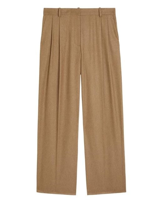 Khaite Natural August Pleated Tailored Trousers