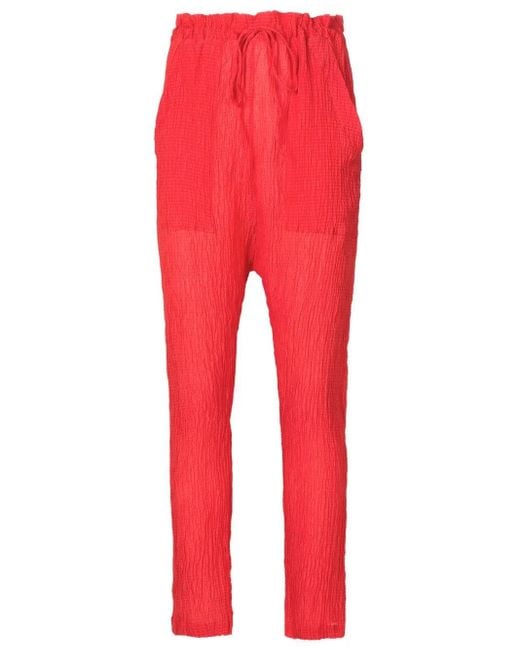 Pantaloni Con Effetto Stropicciato di Amir Slama in Red