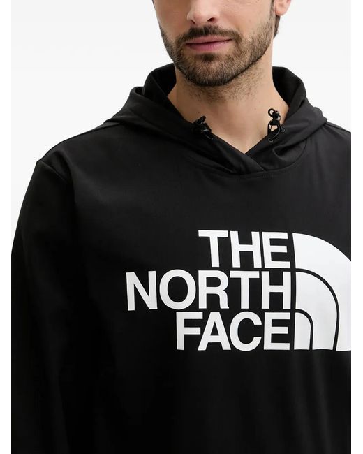 The North Face Black Hooded Logo-Print Hoodie for men