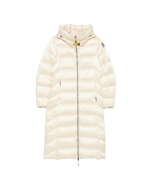 Parajumpers White Leah Hooded Quilted Coat