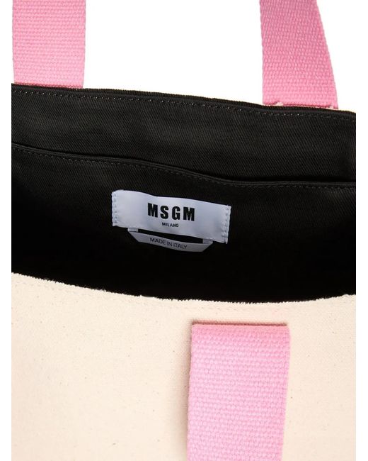 MSGM Pink Sac Cabas À Fleurs