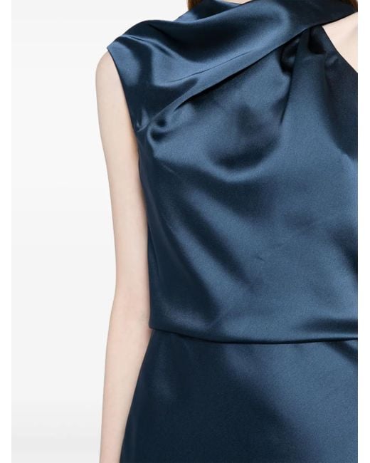 Amsale Asymmetrische Avondjurk in het Blue