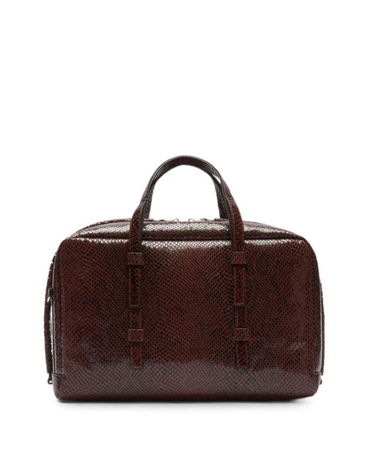 Casadei Brown Bigli Python-Print Tote Bag