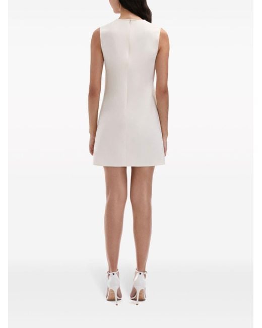 Oscar de la Renta White Tulip-print Mini Dress