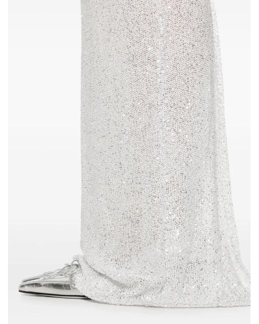 Alessandra Rich スパンコール マキシドレス White