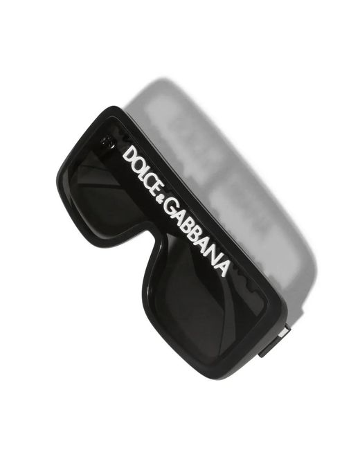 Dolce & Gabbana Black Logo Rectangle Sunglasses